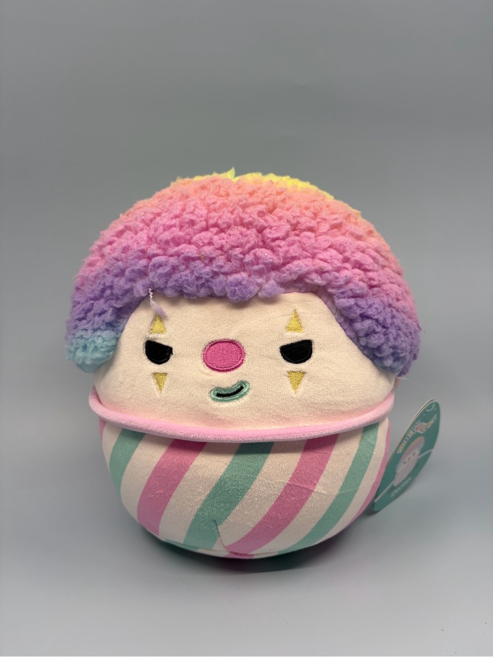 Squishmallow 8" Declan the Snowcone Clown Plush NWT Crossover Squad Rainbow